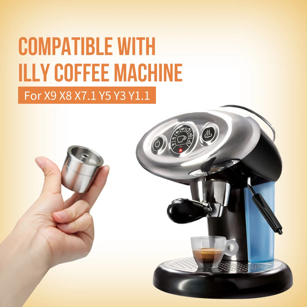 

For illy Refill Capsule Reusable Coffee Capsules For illy Coffee Machine Stainless Steel Coffee Filters Pod Plastic Cup Gift