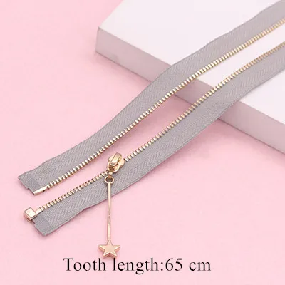 2pcs 3# 50/55/65/70/75cm Open-end Auto Lock Metal Copper Zipper for Sewing Bag Clothes Coat Zippers Garment Zippers Accessories - Color: no 2