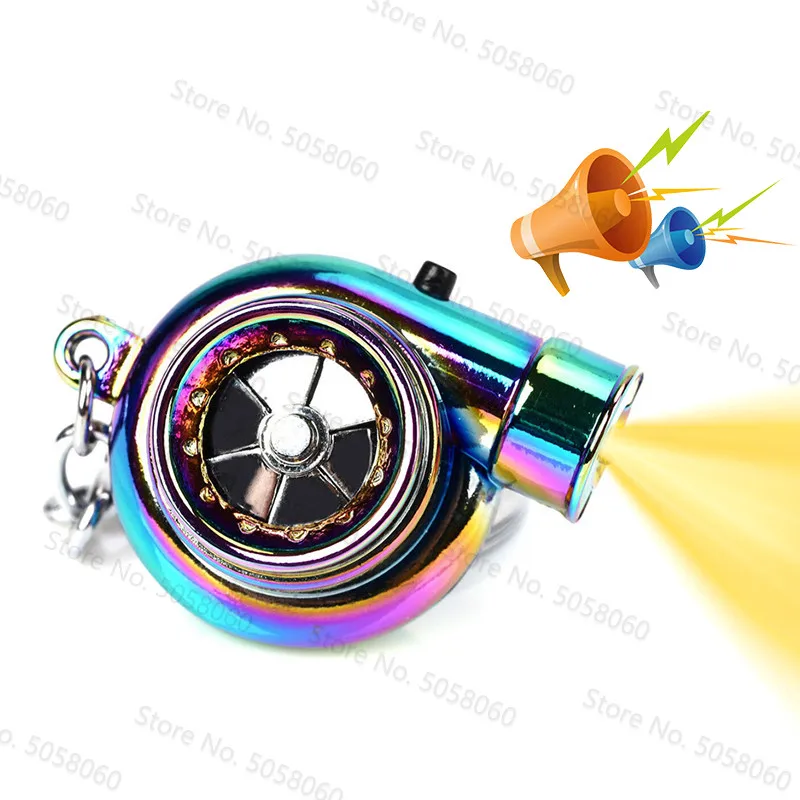 

TTLIFE Turbo Keychain Led Light Mini Keyring Rainbow LED BOV Sound Turbocharger Keychain Turbo Gift Before Christmas Key Ring