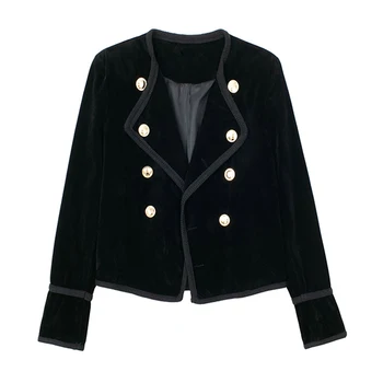 

EXCELLENT QUALITY 2020 Stylish Designer Jacket for Women Double Breasted Velvet Jacket