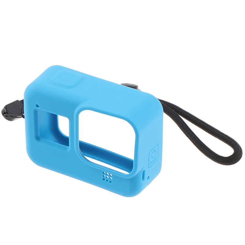 Силиконовый чехол для GoPro Hero 8 черная/синяя Защитная пленка объектива защитный Go