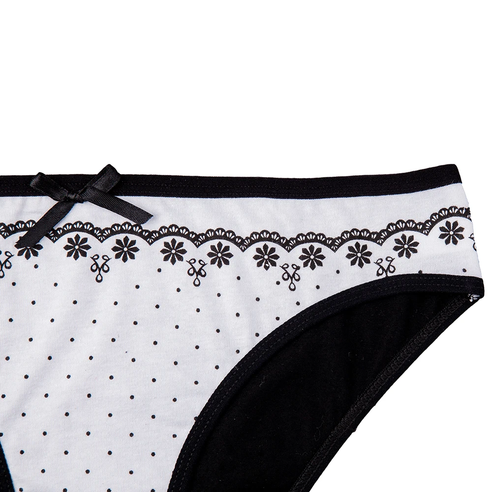 Женские трусики в горошек хлопковые трусы с цветочным принтом 1 шт.|cotton panties|underwear