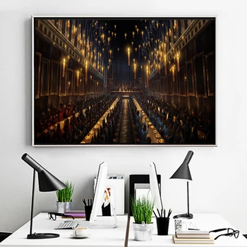 

Harries Poster The Great Hall Potter Canvas Painting Movie Posters and Prints Wall Picture for Living Room Home Decor Cuadros