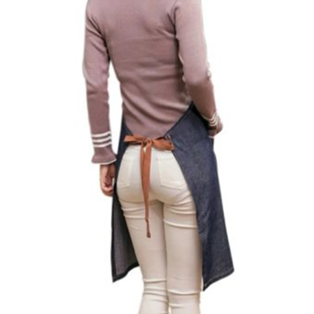 Hot kitchen Denim work Apron unisex for cooking apron for Woman man Cowboy Antifouling Chef Cooking BBQ Hanging Neck Aprons