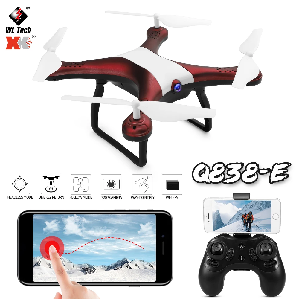 WLtoys XK Q838 E RC Drone с камерой 720P Wifi FPV Smart Follow 3D Flip G sensor Quadcopter для