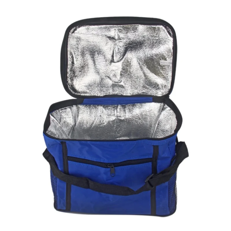 Утолщенная Складная Водонепроницаемая нейлоновая сумка для завтраков, охлаждающая сумка для стейка, теплоизоляционные пакеты - Цвет: Синий