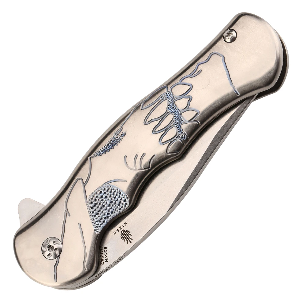 Tanie Kizer składany nóż KI455A2 Dorado skully survival S35VN nóż zaprojektowany przez matta Cucchiara