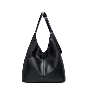 

Female Genuine Leather Shoulder Bag 100% Top Layer of Cowhide Handbag Composite Bags Two Pcs/Sets Soft Elegant Royal Bag