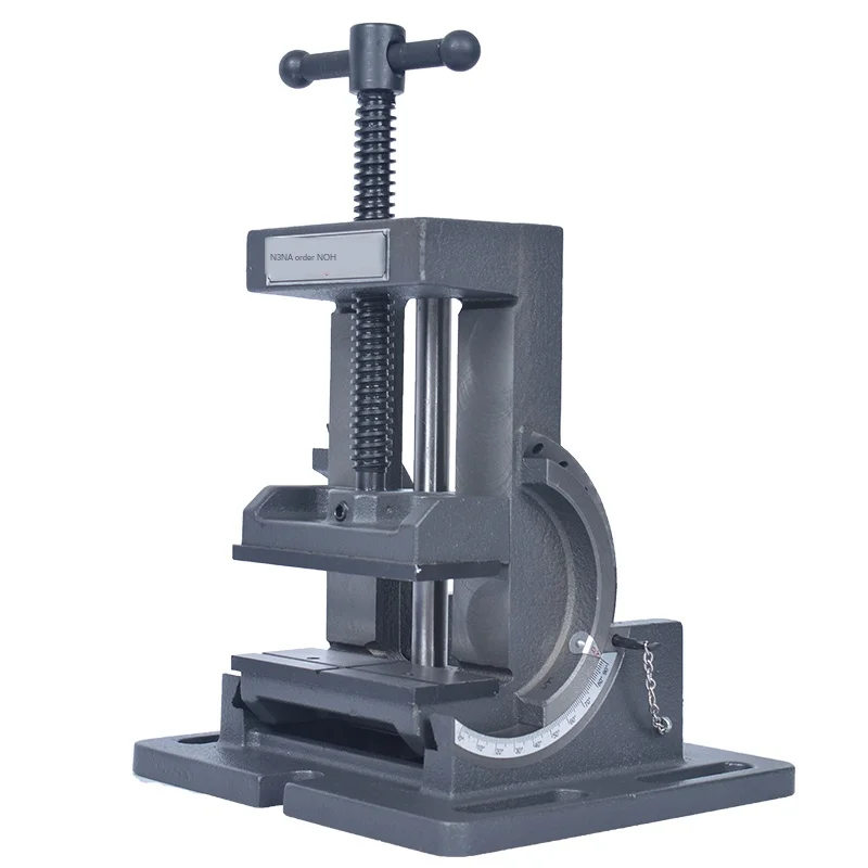 Tilting guide bar angle flat nose pliers, 0-90 degree tilting drill bench vice, 4 inch