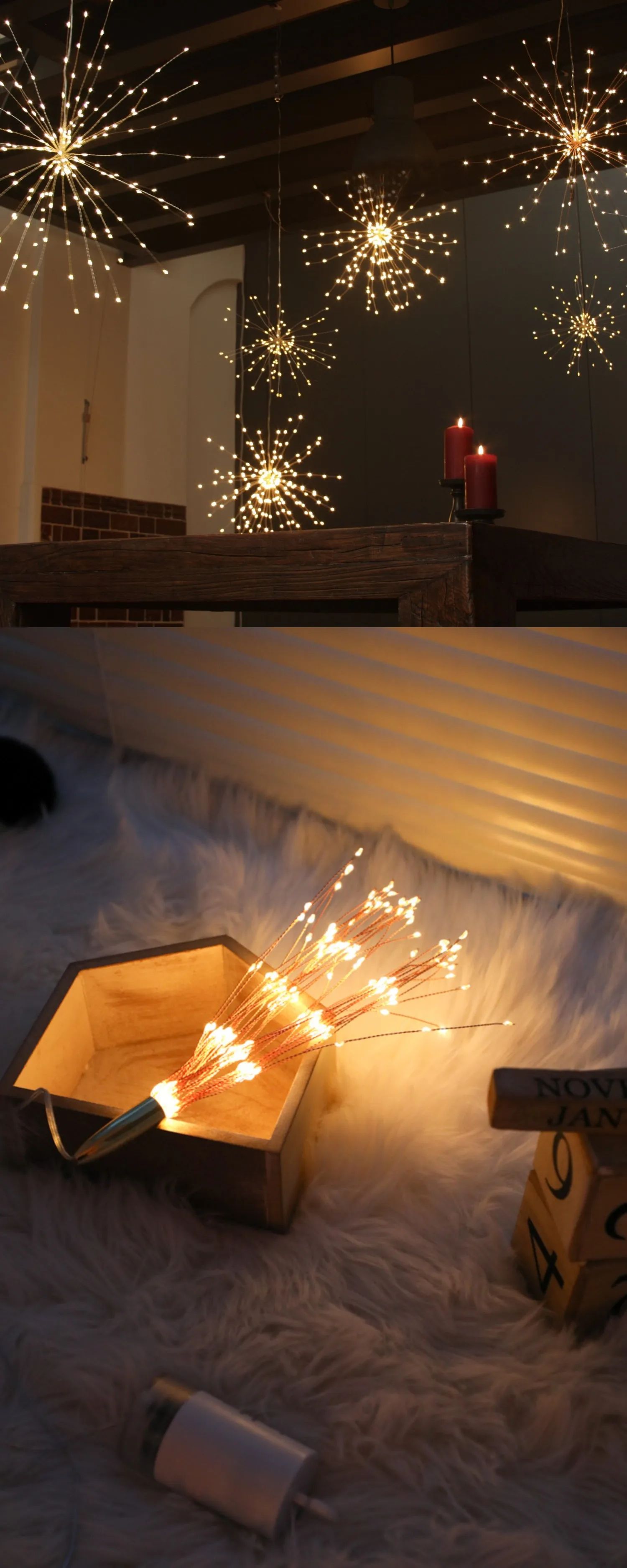 DIY фейерверк светодиодный светильник Starburst струнный свет медный провод с питанием от солнечной панели Фея Открытый водонепроницаемый Рождественский взрыв свадьба