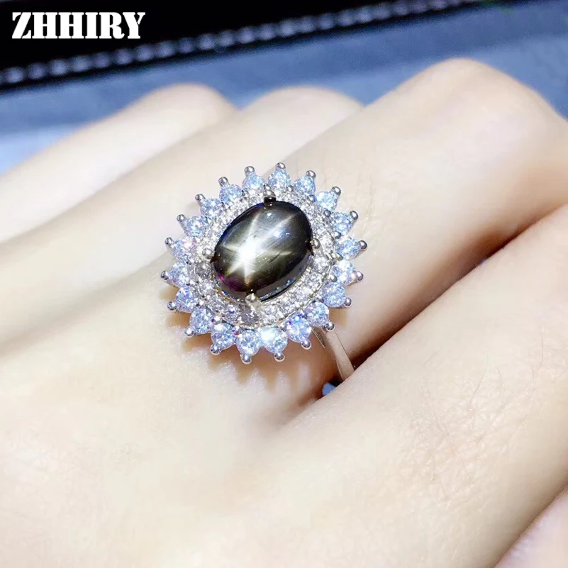Женское кольцо с натуральным сапфиром ZHHIRY настоящее Драгоценное из