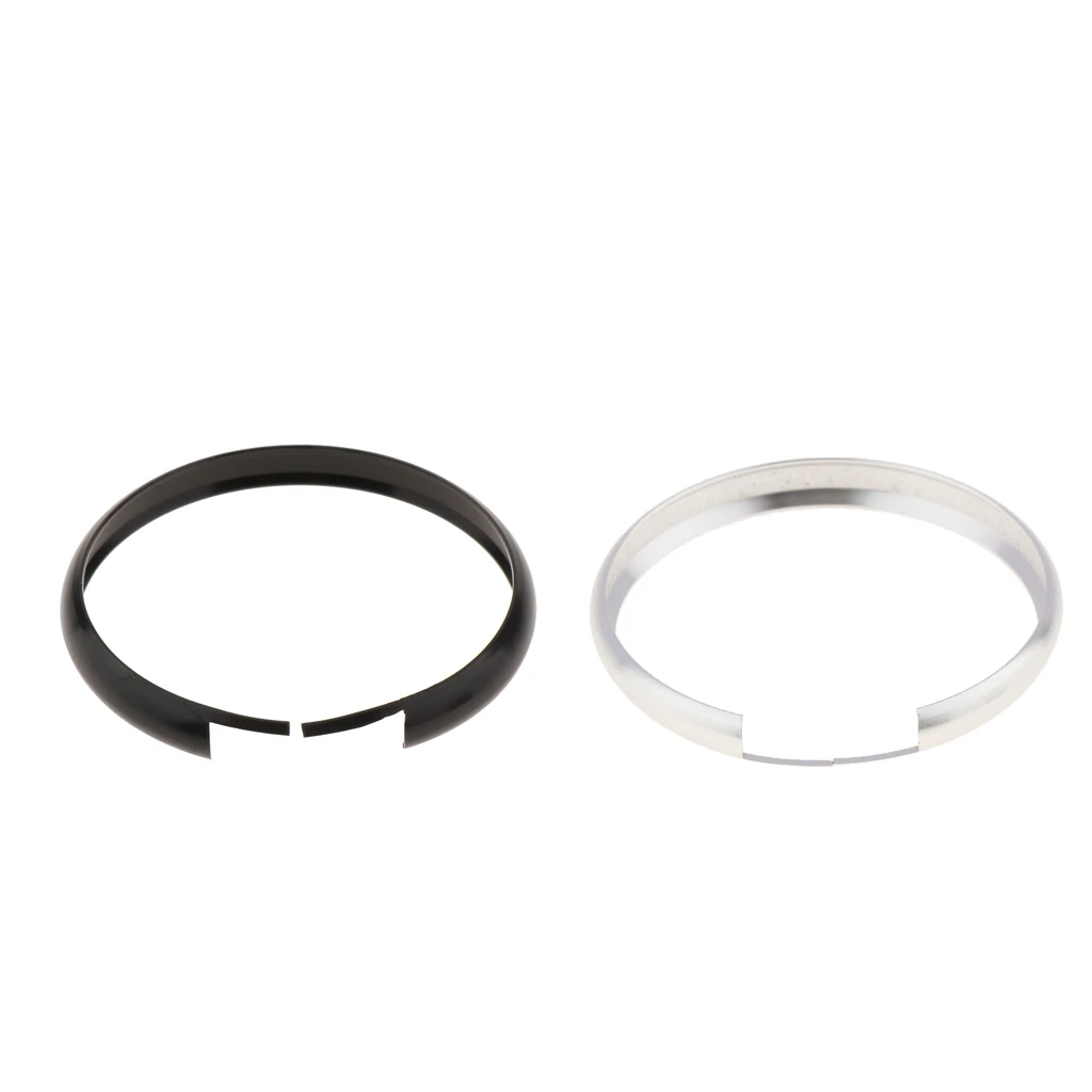 2pcs Alumnium Smart Key Fob Ring Rim Protective Trim Rings Replacement for Mini Cooper Countryman - Silver & Black