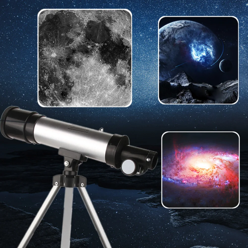 Профессиональный астрономический рефрактор телескоп со штативом ночного видения Монокуляр зум оптический spyglass монокль для просмотра Луны