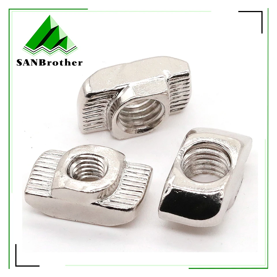 50pcs/lot 3D Printer Parts M3/M4/M5 Carbon Steel T type Nuts Fastener Aluminum Connector For 2020 Industrial Profile