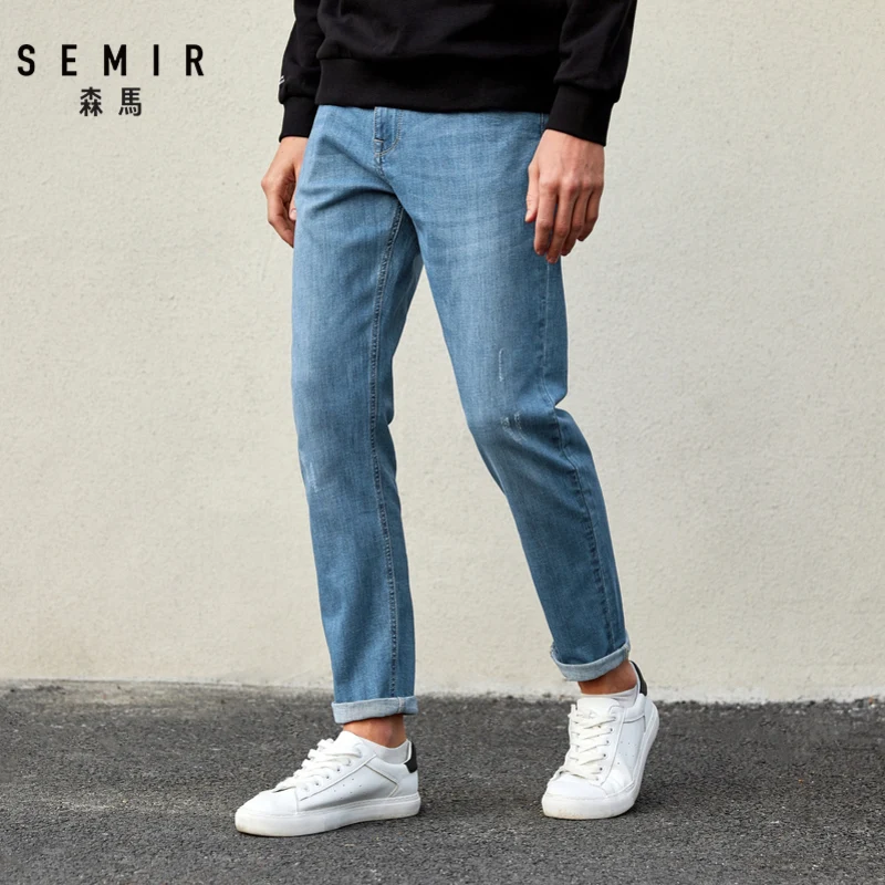 Semir мужские джинсы tide бренд Корейская версия новые тонкие мужские ноги мужские брюки молодежные брюки прилива ретро танин