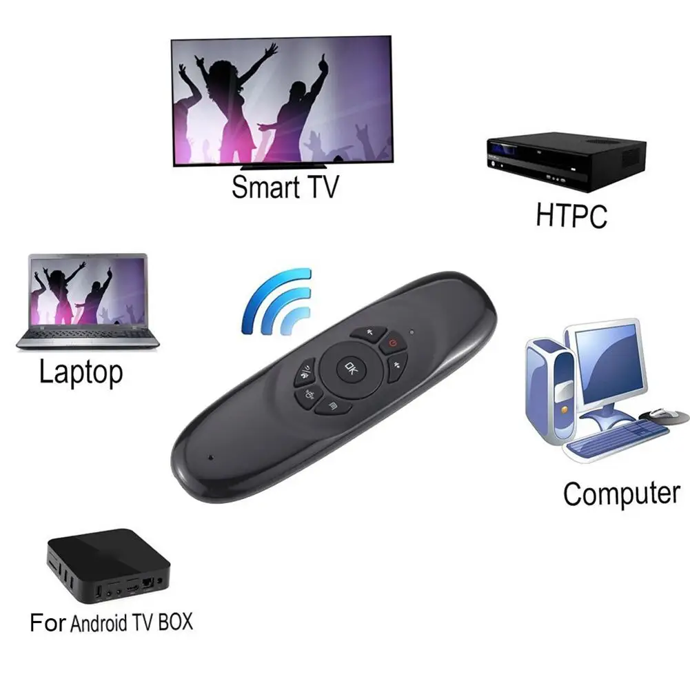 

2.4GHz Mini Oval Wireless Remote Control Fly Air Mouse Keyboard for Android TV