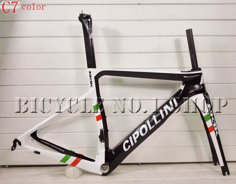 Топ Cipollini NK1K T1100 3k гоночная карбоновая рама для дорожного велосипеда V тормоз обода дисковый диск велосипедные рамы сделано Тайвань DPD XDB корабль - Цвет: C7 color