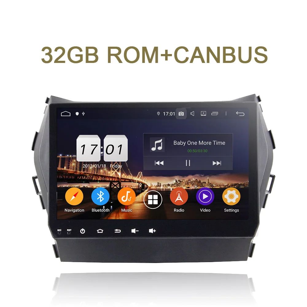DSP 9" TDA7851 4*50W Android 9.0 eight Core 64G+4G RAM Car DVD Player GPS RDS autoradio Bluetooth 4.2 For Hyundai IX45 - Цвет: 32GB ROM with canbus