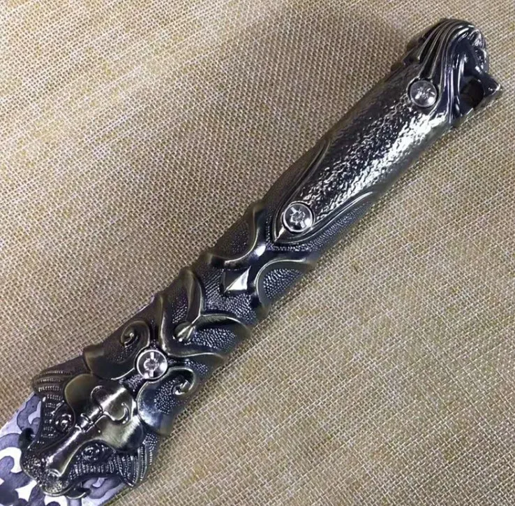 Handmade one manganese steel sword seven holy Tang Jian hard sword short sword self-defense house sword not edged