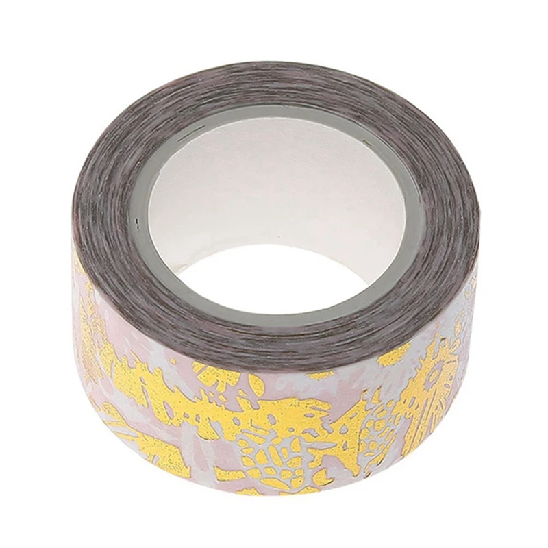 Golden Pink Foil Paper Washi Tape Set Japanese Scrapbooking Decorative Can TearTapes For Photo Album Home Decoration