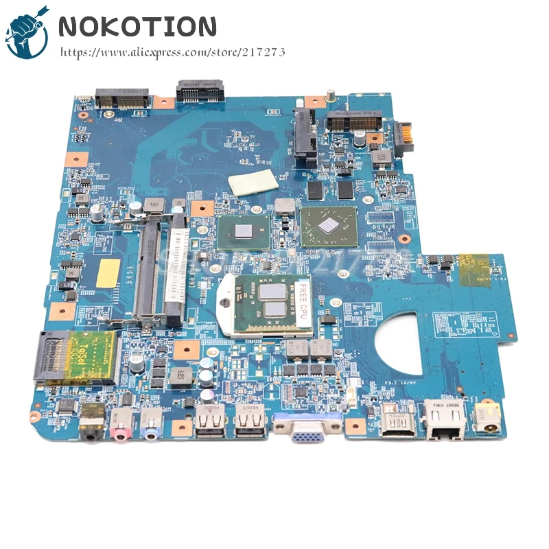 NOKOTION для acer aspire 5740G 5740 5740Z материнская плата для ноутбука MBPMG01001 MB. PMG01.001 48.4GD01.01M HM55 DDR3 512MB GPU Бесплатный процессор