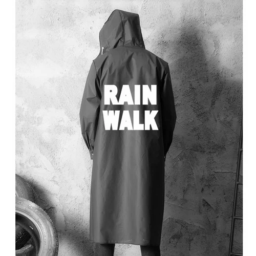rain walk Модная мужская водонепроницаемая мужская куртка из дышащей ткани дождевик MaleLong тренчи мужские s черный принт с буквами куртки - Цвет: rain walk
