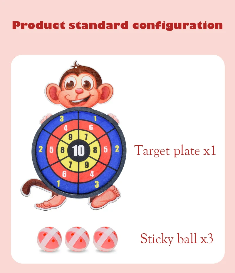 

Cloth dart board set animal fun children's toy safety sticky ball target dart toy children's gift educational toy