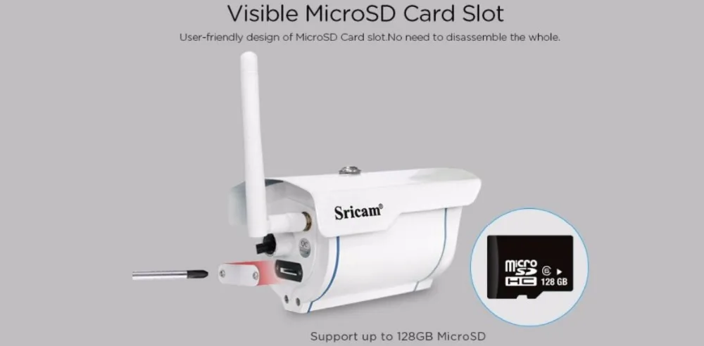 Sricam SP007 HD 720 IP камера wifi 2,4 P2P Водонепроницаемая наружная беспроводная IP камера для смартфонов ПК