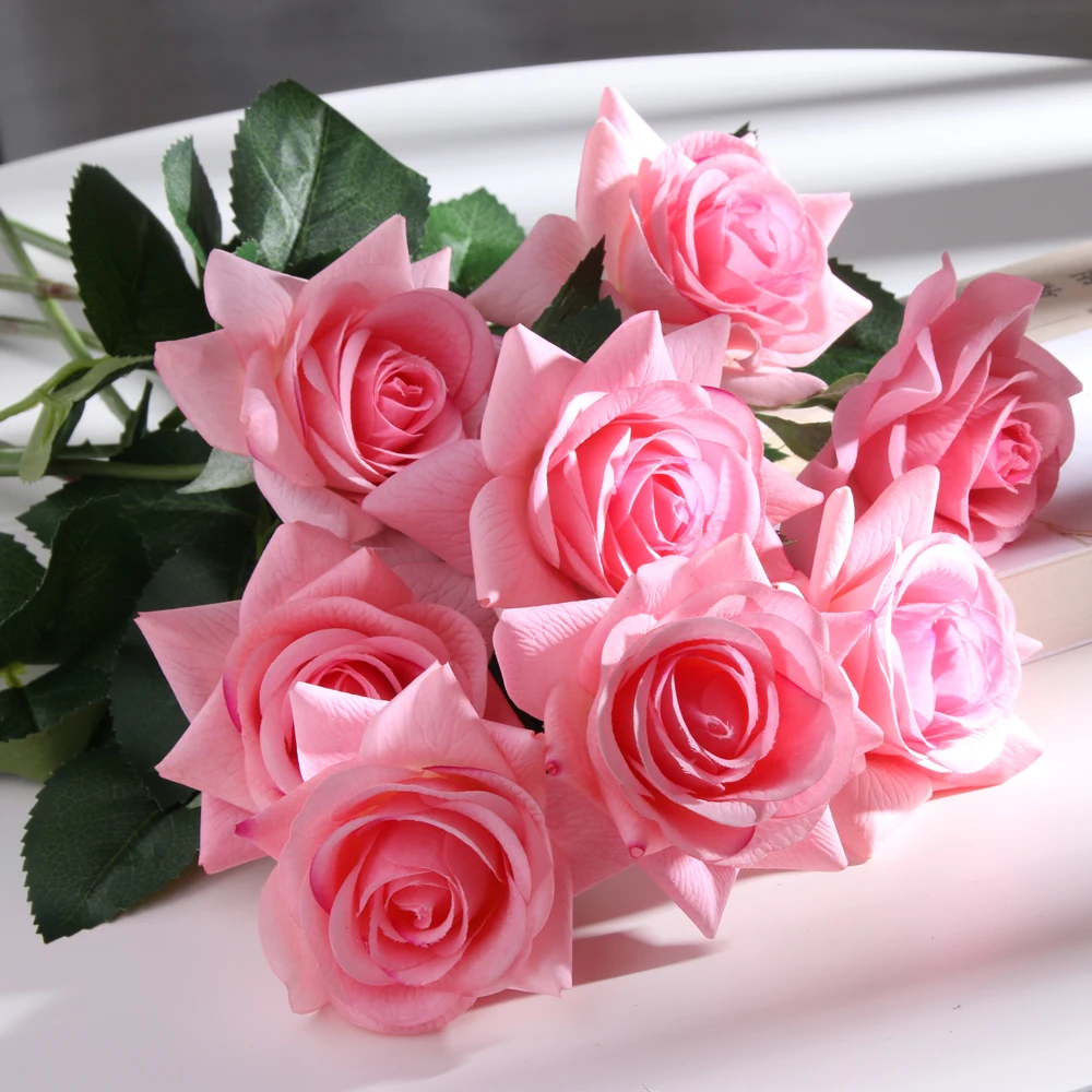 11pcs/Lot Latex Artificial Rose Flowers Real Touch Wedding Valentine's Day Party Birthday Gift Home Decoration | Дом и сад