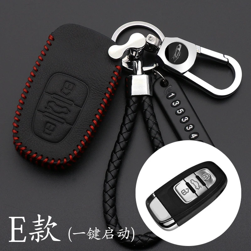 

Leather Car Remote Smart Key Cover Fob Case Shell For Audi A1 A3 A4 A5 A6 A7 A8 Quattro Q3 Q5 Q7 2014 2015 2016 2017 2018 2019