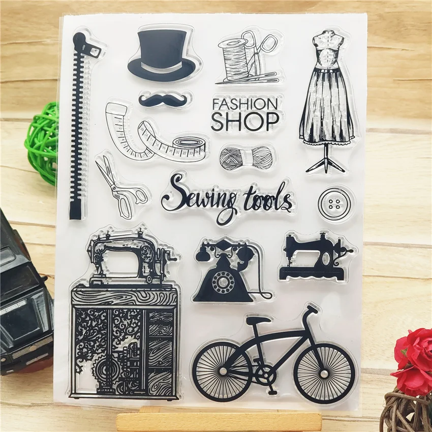 14x18CM Hand Sewing Transparent Seal Clear Stamps Silicone Roller DIY Scrapbook Album / Card Production | Дом и сад