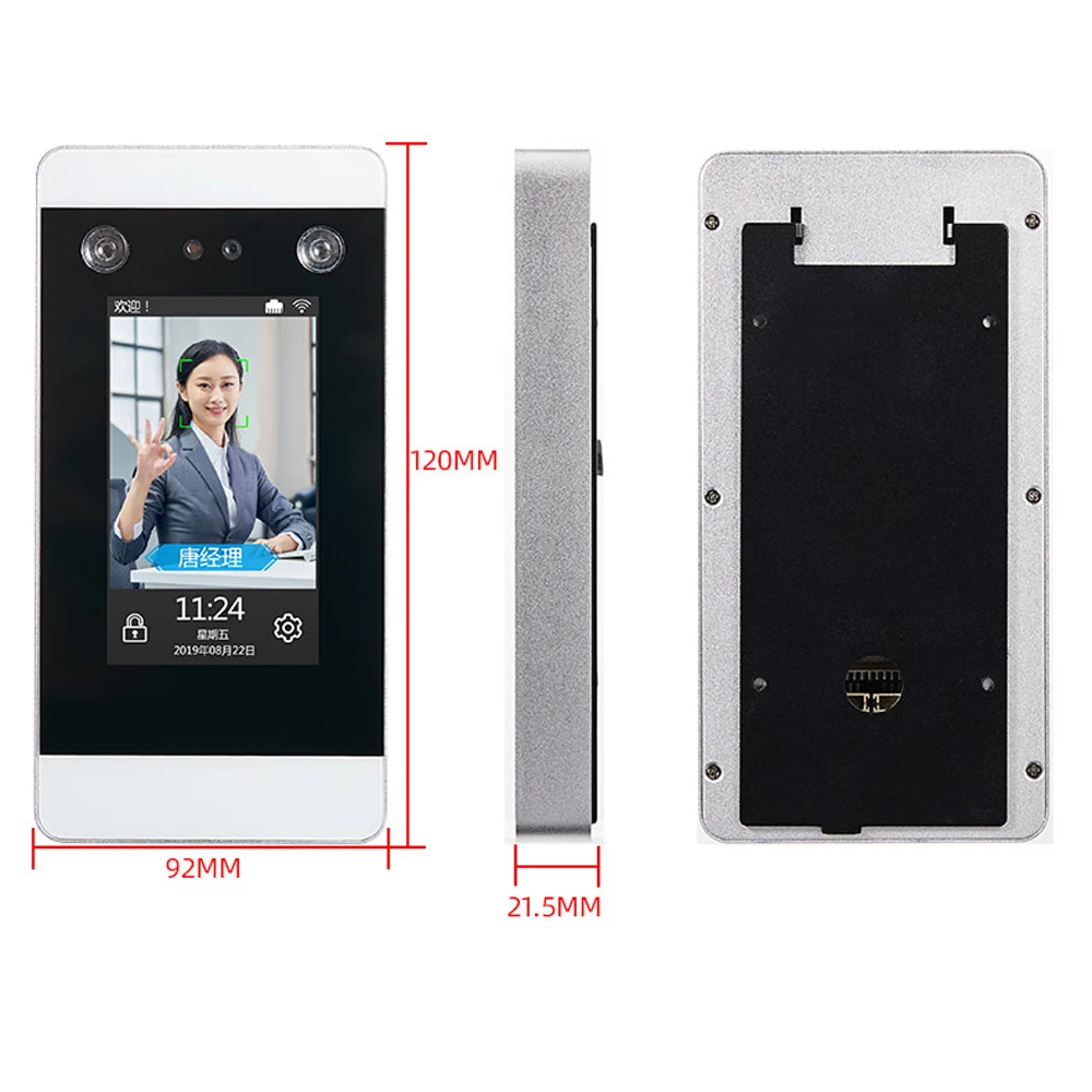 4.3 Inch Touch Screen Tcp/Ip Dynamische Gezichtsherkenning 1.3MP Hd Camera Toegangscontrole Apparaat Systeem Ondersteuning 2000 Gezichten