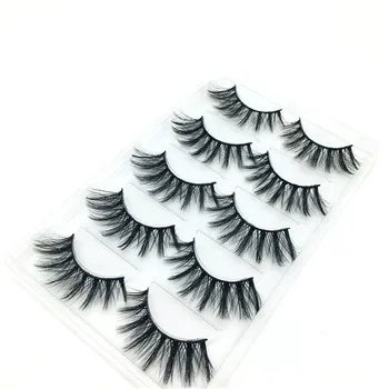 

5 Pairs Natural False Eyelashes Handmade 3d Faux Mink Lashes Winged Eyelashes Mink Eyelashes Fake Eyelash Makeup Tool