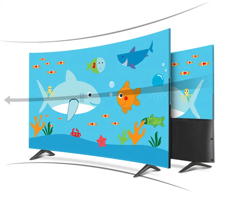 Сделанный на заказ 1"-80" 22 дюймов 75 дюймов экран lcd tv PC крышка декоративный капюшон занавес облако морская рыба лодка, судно водонепроницаемый синий