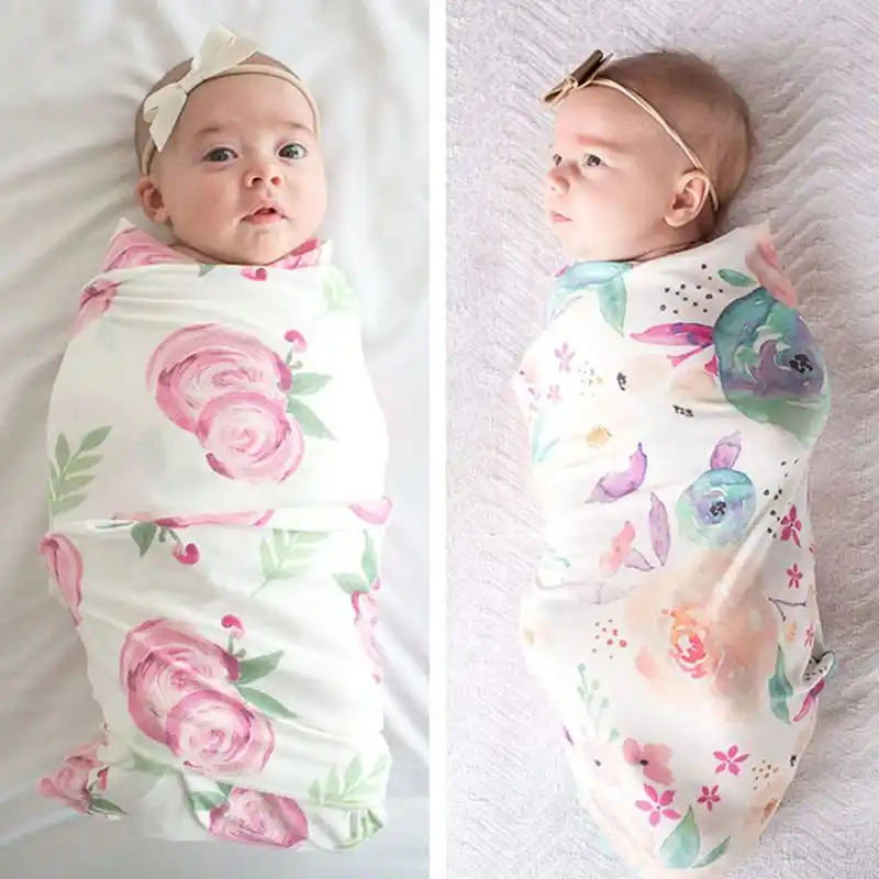 新生児受信ブランケットフローラルおくるみラップ乳児sleepsack寝具バスタオル写真の小道具アクセサリー 毛布 おくるみ Aliexpress