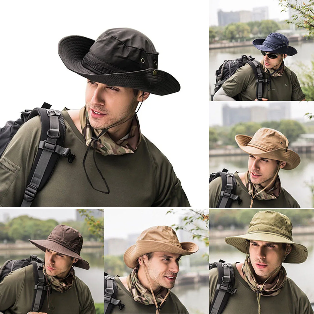 Summer Sun Hat for Women Men's Caps Boonie Bucket Hats Fishing Hunting