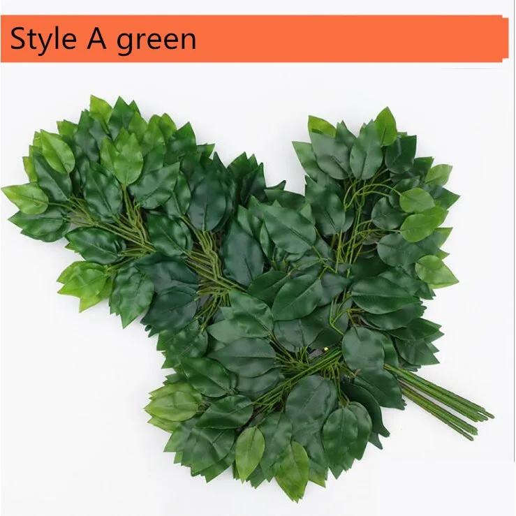 Style A Green 1 шт., искусственные растения, листья баньяна, свадебные украшения для дома, офиса, кофейного бара, искусственные листья TM395 - Цвет: Style A Green