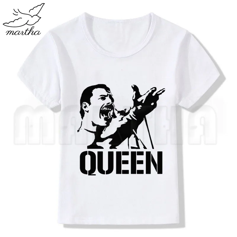 The queen Band Freddie Mercury/Летние Стильные Забавные милые топы для девочек, модная уличная одежда, Harajuku, футболка для мальчиков уличная детская белая футболка
