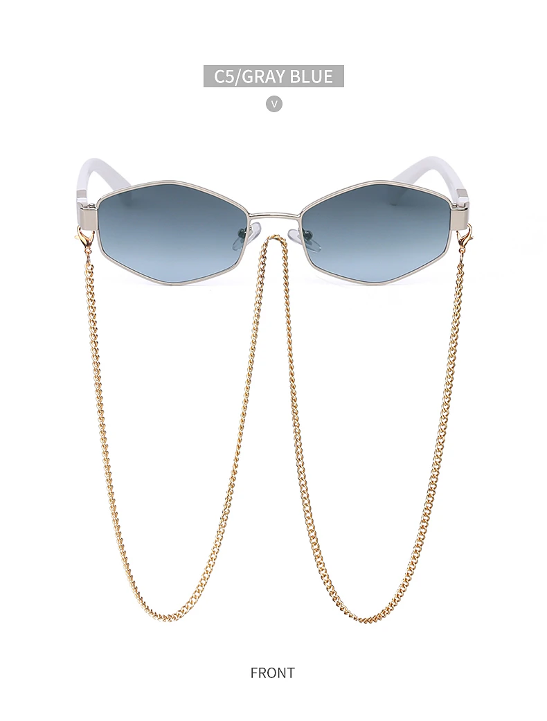 Fashion Small Irregular Sunglasses Women 2022 Luxury Brand Design Trendy Diamond Sun Glasses For Female With Metal Eyewear Chain designer sunglasses