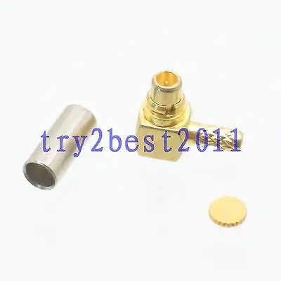 DHL/EMS 100 комплекты* 1pce разъем штекер MMCX штырьковый обжим RG178 RG196 RF коаксиальный кабель под прямым углом-C1