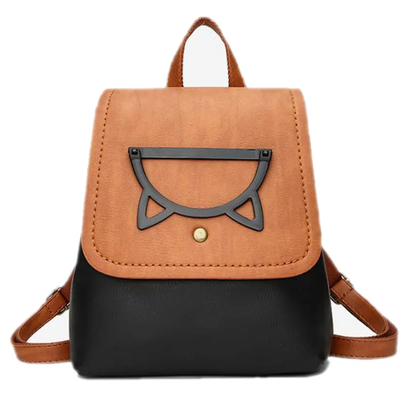 

New New Backpack Simple Soft Sister Cartoon Image with Cover Bucket Bag