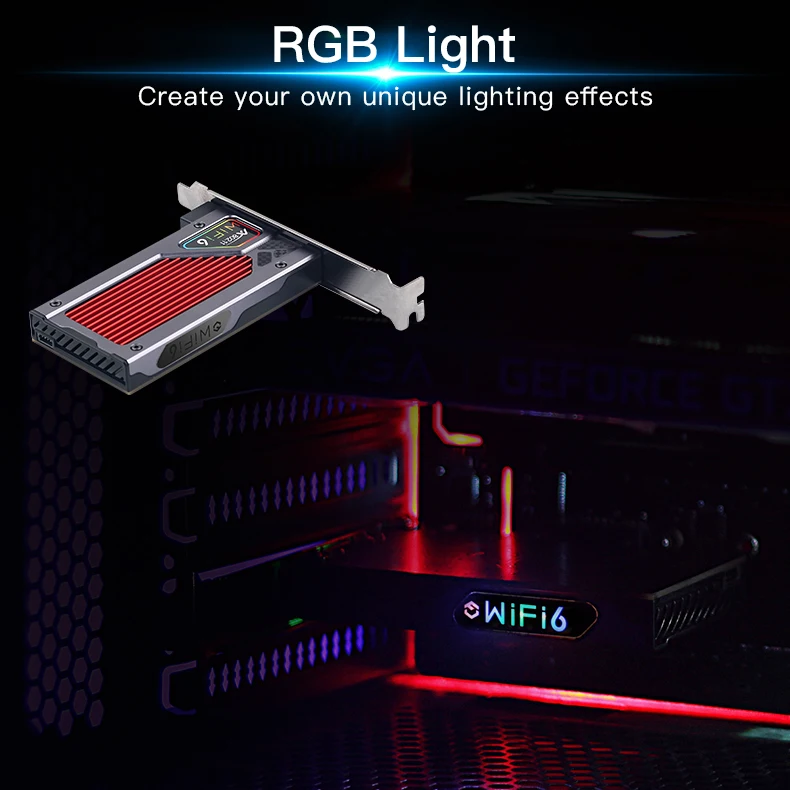 banda dupla adaptador sem fio 802.11ax MU-MIMO rgb luz