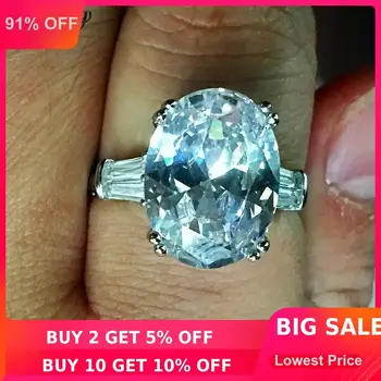 

choucong Statement Promise Ring Oval cut 8ct AAAAA cz 925 Sterling Silver Engagement Wedding Band Rings for women men Jewelry