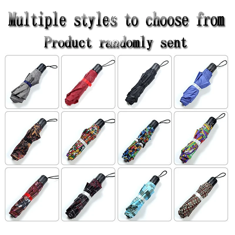 

Fashion Tri Fold Solid Color Umbrella UV Umbrella Small Umbrella Parasol Girl UV-proof Waterproof Portable Ultralight Travel Umb