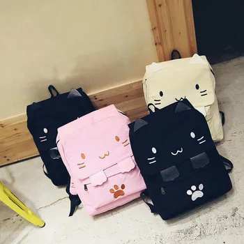

Woman Backpack Three-dimensional Kitty A Bag Soft Younger Sister White And Delicate Lovely Cartoon Both Shoulders Package