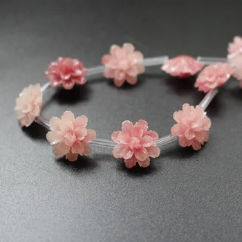 

10Pieces 17mm Dark Red Color Artificial Coral flower beads Loose beads for Jewelry making