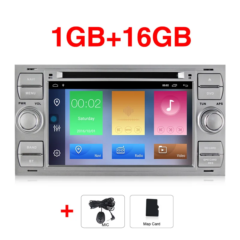 MEKEDE Android 9 четырехъядерный процессор 32G Встроенная память автомобильный DVD плеер gps для Ford Focus Kuga транзит автомобиля rds камеры dvr obd2 - Цвет: 16G