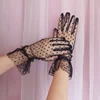 Gants de Tulle en maille transparente pour femmes, imprimé de points noirs et blancs, Sexy, robe de danse, de soirée, de Club ► Photo 1/6