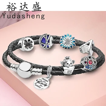 

2020 NEW Cactus Clover Daisy Fan Beaded Bracelet Set Fit Original Charm