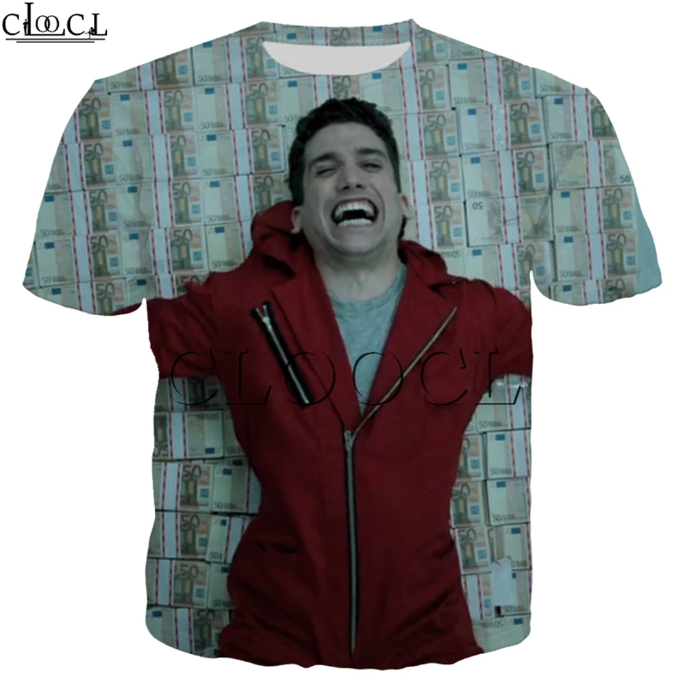 La Casa De Papel футболка 3D принт для женщин мужчин короткий рукав Кофты деньги кража бумажный дом Повседневная Уличная Топы - Цвет: T Shirt 12